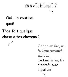 et ensuite il rentre à sa maison et y a la télé qui est allumée